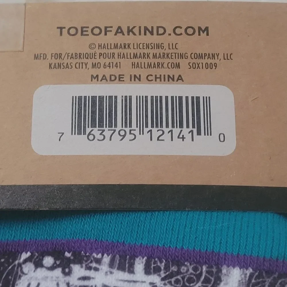 Hallmark Toe of a Kind Crew Socks  Motorcycle Biker Pattern OSFM New